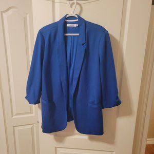 Blue hip length blazer